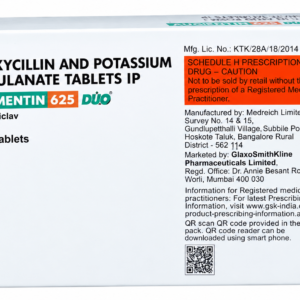 Augmentin 625mg Duo (Amoxycillin & Potassium Clavulanate) Tablets